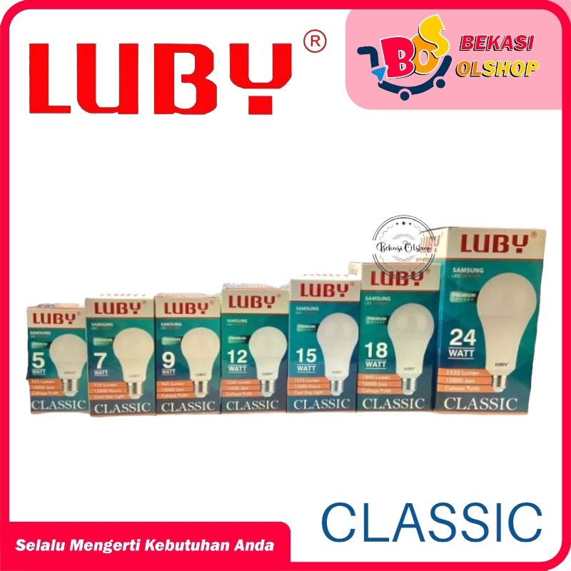 LAMPU LED LUBY CLASSIC 5W/7W/9W/12W/15W/18W/24W GARANSI 1 TAHUN