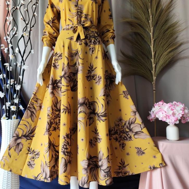 Lariz--GAMIS MONALISA BUNGA SEPATU_GAMIS MOTIF BUNGA SEPATU_GAMIS TERMURAH_PROMO GAMIS SEPATU