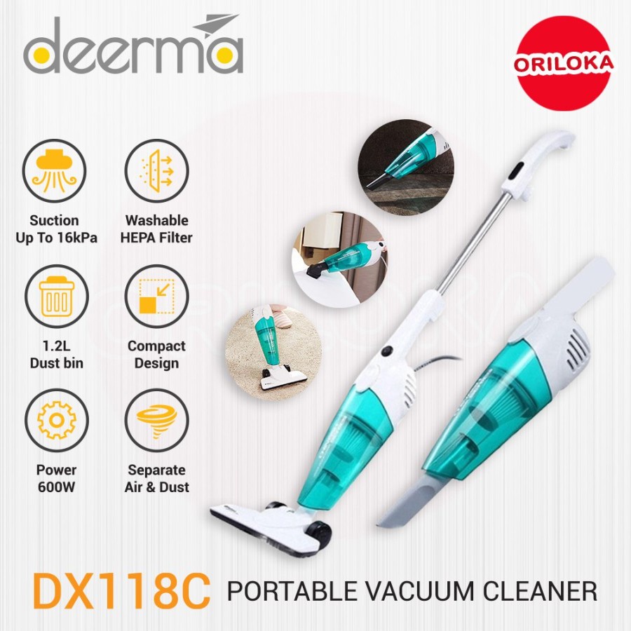 Deerma DX118C Vacuum Cleaner 2in1 - Alat Penghisap Debu