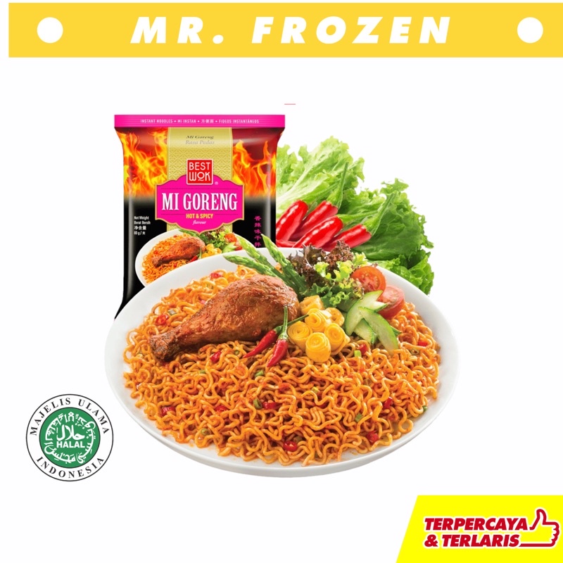

[CUCI GUDANG] BEST WOK Mie Goreng 85g - Mie Instant Goreng Original Blackpaper Seafood Hot Spicy