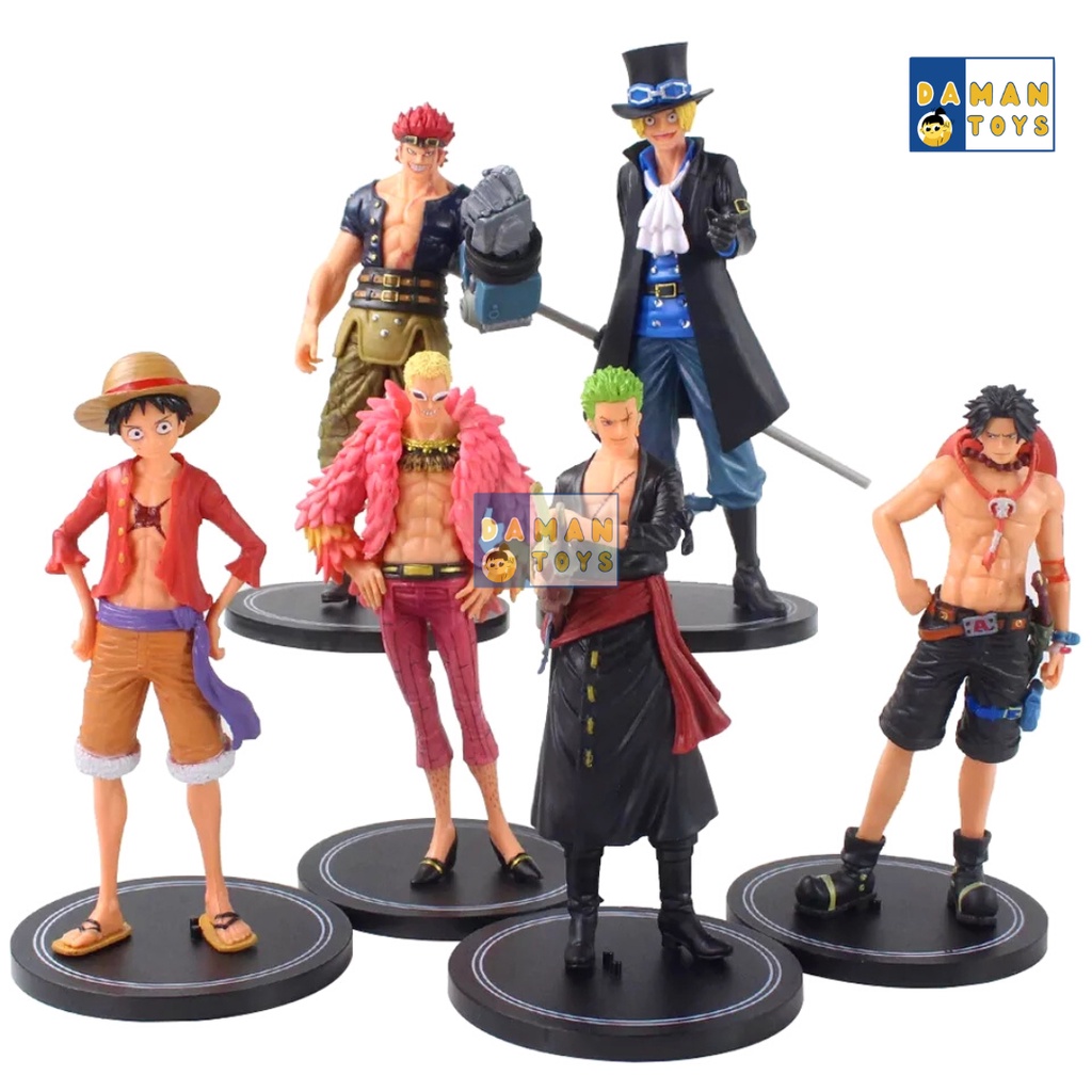 Anime Action Figure One Piece Set 6 Luffy, Zoro, Nami, Water Law, Vismoke Sanji, Portgas D.Ace