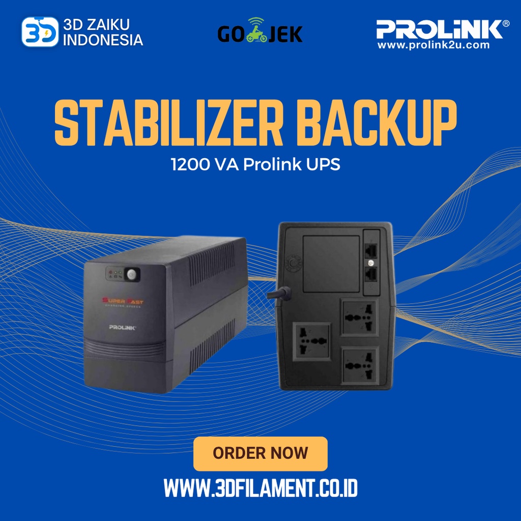 1200 VA Prolink UPS and Stabilizer Backup Mesin Mati Lampu