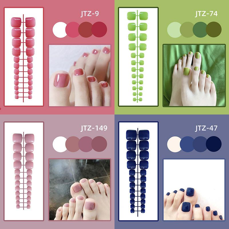 kuku palsu untuk kaki 24 pcs/set nail art fake nails korea