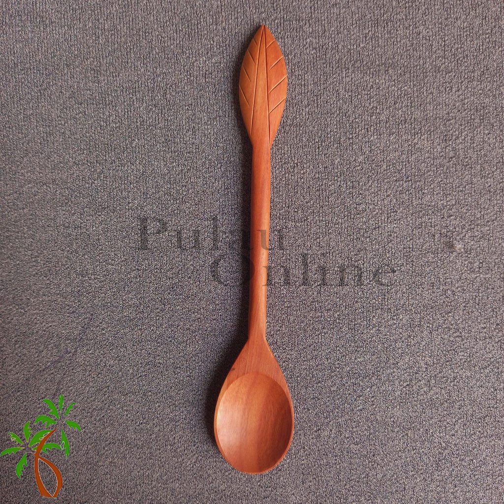 Sendok Teh Motif Daun / Sendok Madu Kayu / Sendok Kayu Unik Estetic