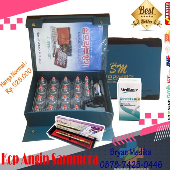 paket lengkap alat bekam sammora 19 cup biru made in korea