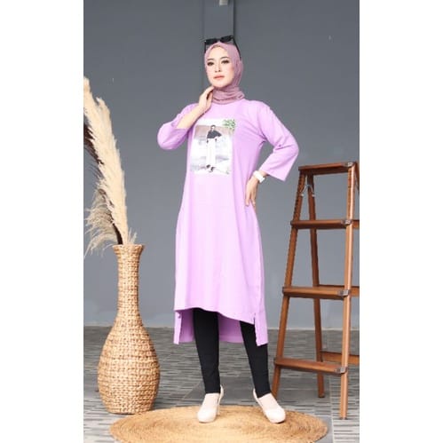 Reena Midi Dress- Long Tunik Combed - Tunik Kaos