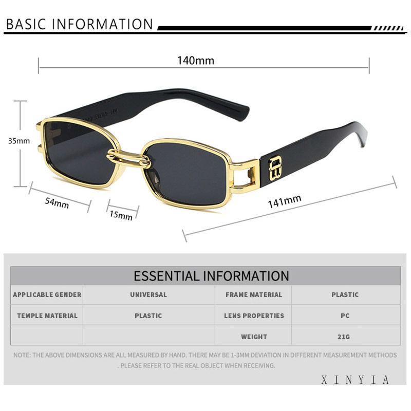 sunglasses rectangle shape black tea gold retro kacamata hitam elegan masa kini