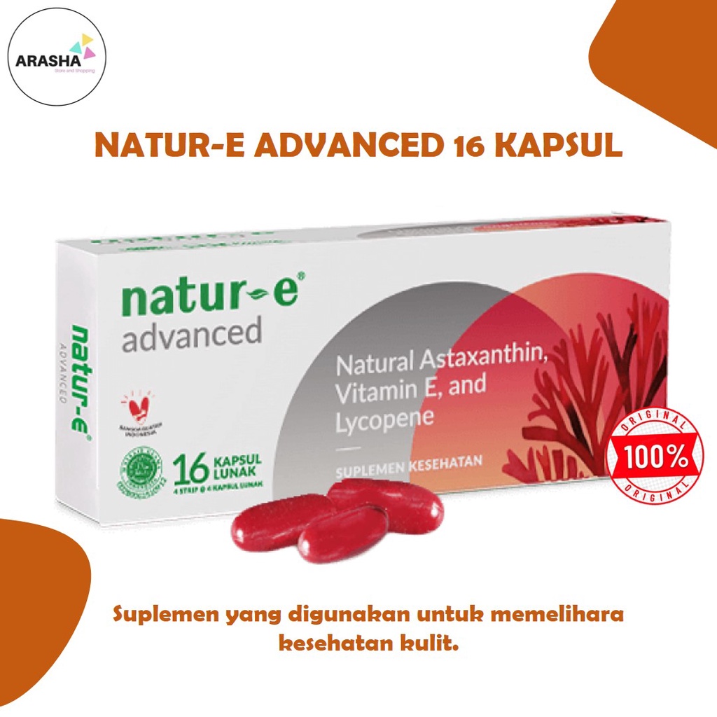 NATUR E ADVANCED Vitamin E Isi 16/Vitamin Kulit/Suplemen Kulit/Suplemen Kecantikan Isi 16 Kapsul