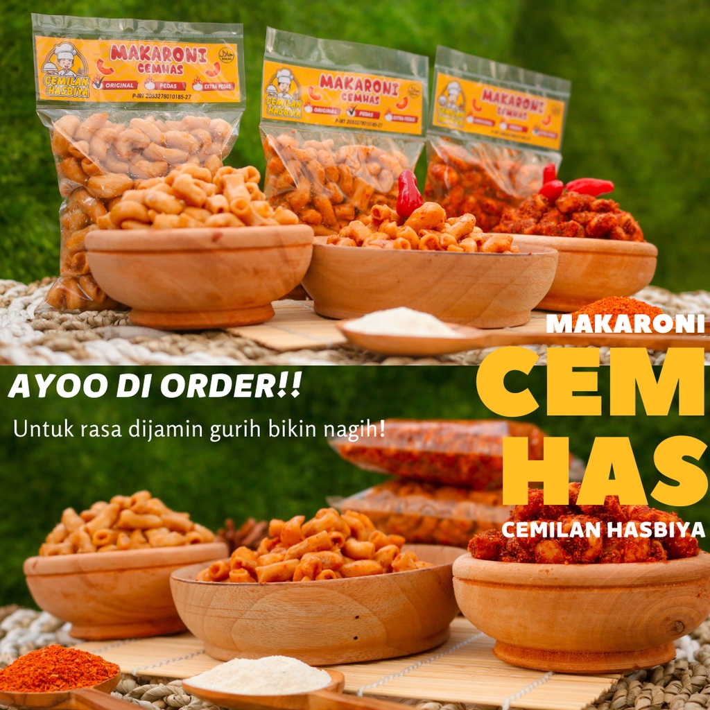 Makaroni bantet cemilan hasbiya 100pcs, Makaroni bantet extra pedas, Makaroni cemhas