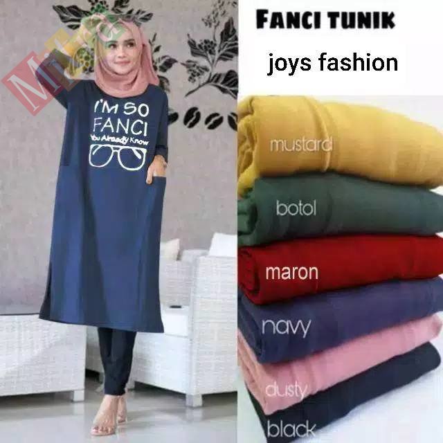 JF Atasan Tunik Kaos Babyterry Jumbo Wanita Muslimah Terbaru FANCI Collection