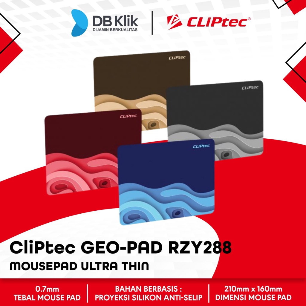 MousePad CliPtec Geo-Pad RZY288 Ultra Thin - Mouse Pad CLIPtec RZY 288