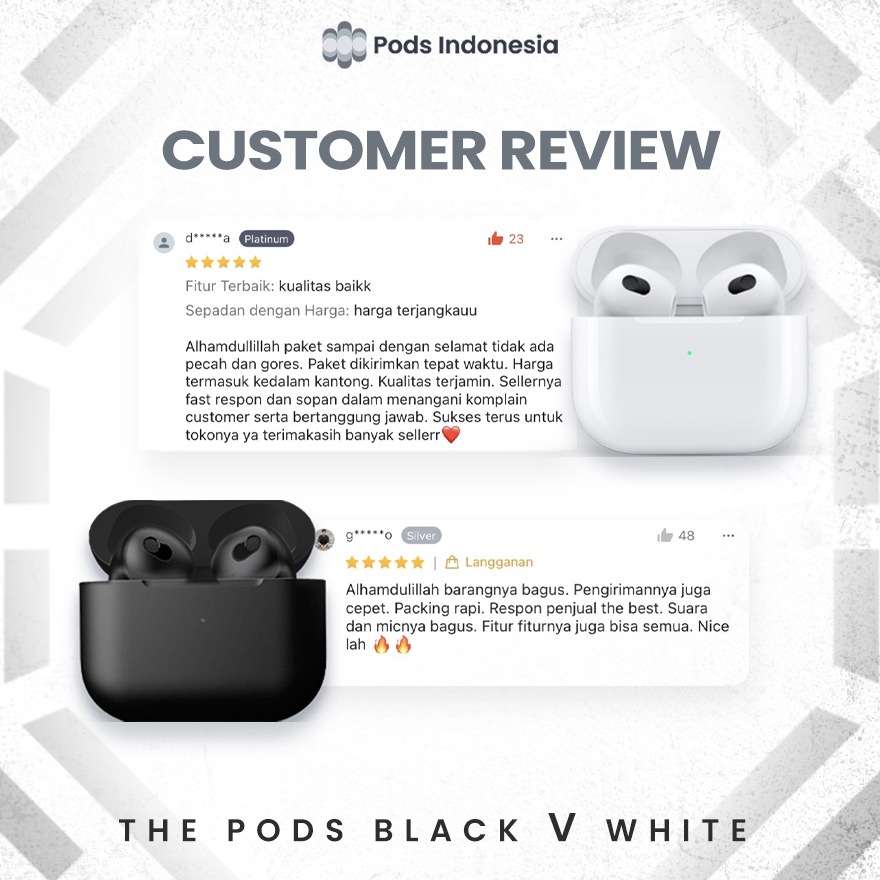 ThePods [PAKET HEMAT] The Pods Zebra Package Edition Black and White Best Seller - By PodsIndonesia