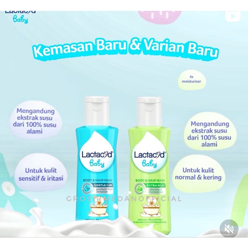 LACTACYD BABY GENTLE CARE - SABUN MANDI BAYI KEMASAN BARU - LACTACYD BABY LIQUID SOAP CLEANSING AND MOISTURIZING