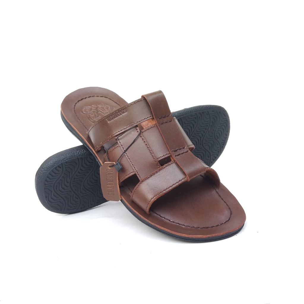 SIGMA X BARBATOS Sandal Kulit Asli Pria Sandal Kulit Casual Pria