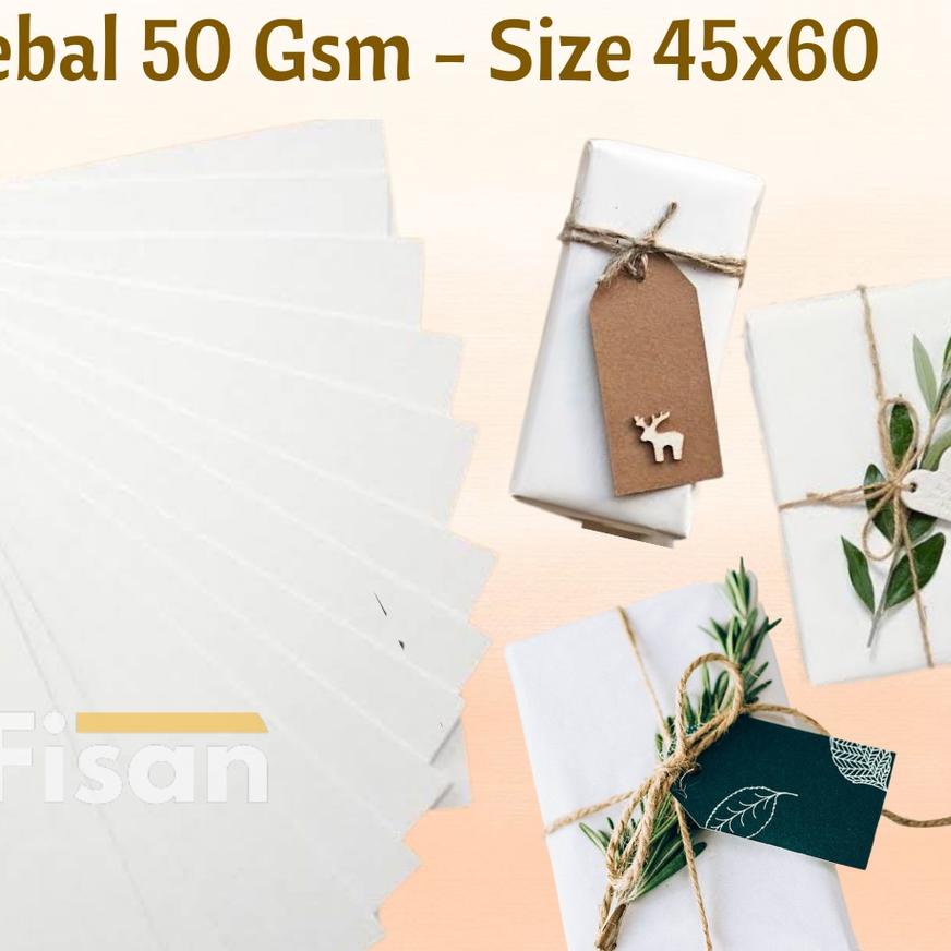 

100 Lembar Kertas Bungkus Putih 45x60