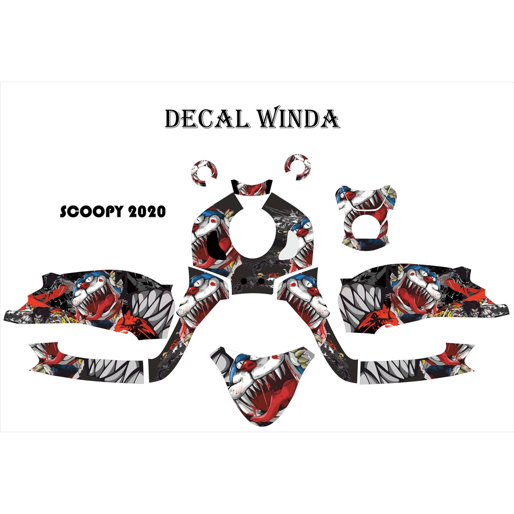 Decal scoopy doraemon zombie