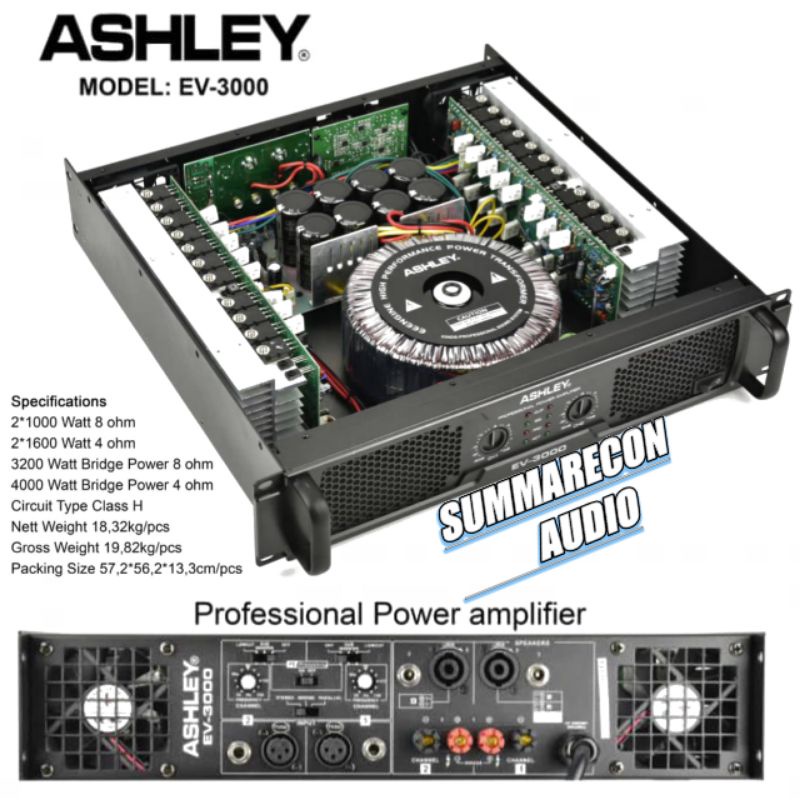 Power Ashley EV 3000 Original Power Amplifier Ashley Class H