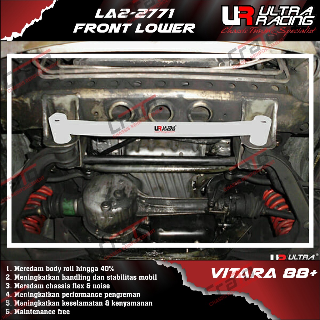 Aksesoris Stabiliser ULTRA RACING Safety Bar - Front Lower Bar 2 Points - Suzuki Vitara 88+ 2000 - L