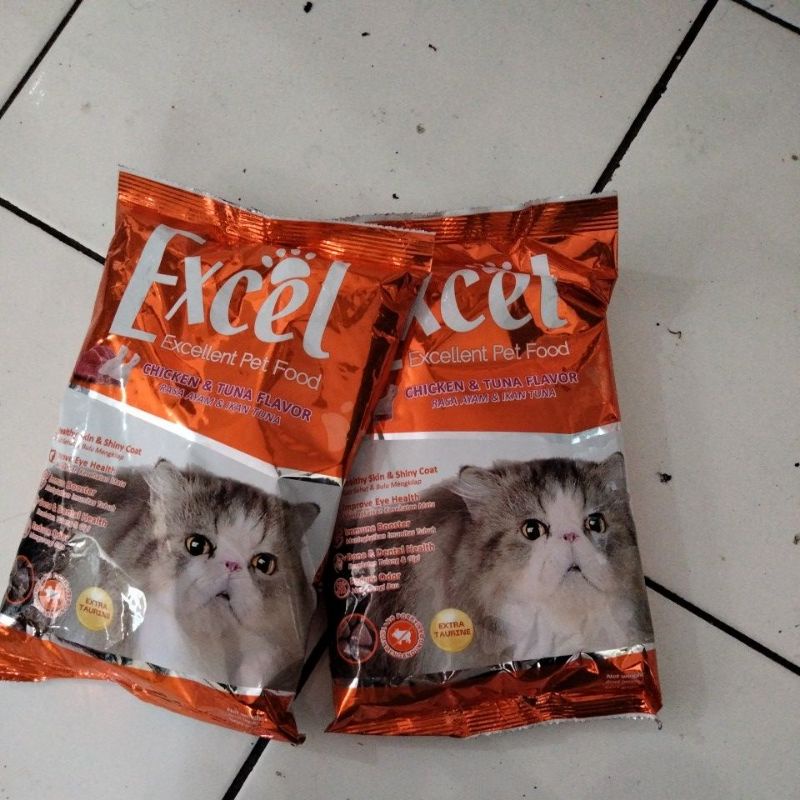 Makanan Kucing Excel Segitiga /Excel Chiken Tuna Flavour 500 Gram Cat Food Price Promo
