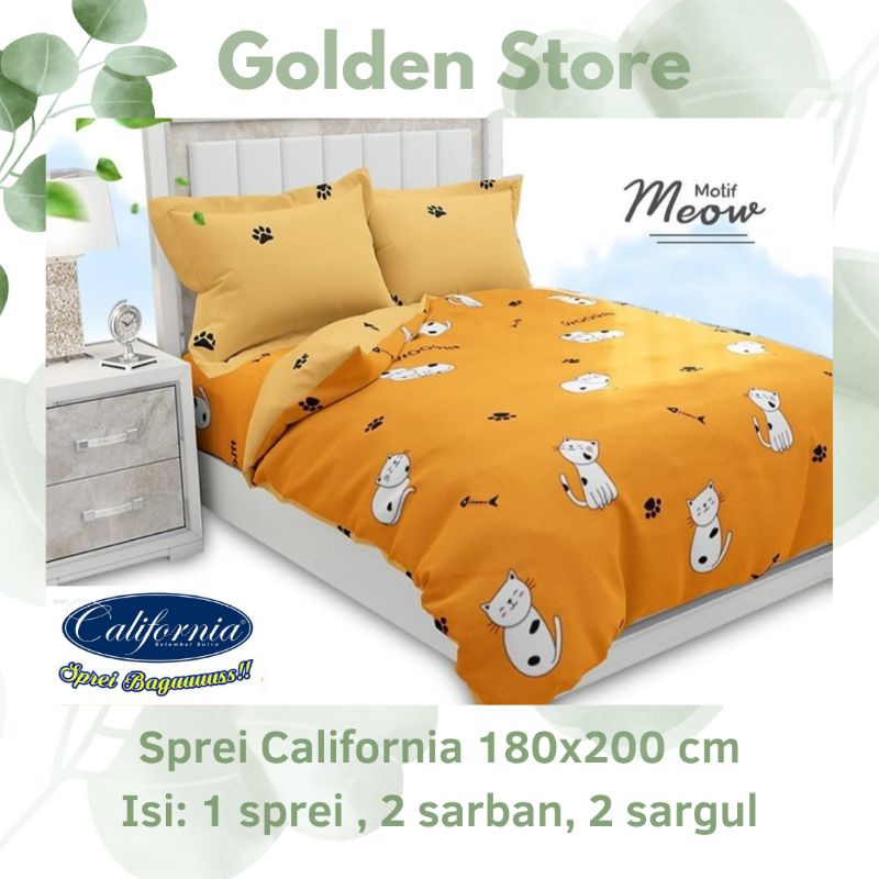 Sprei California 180x200 Motif Meow