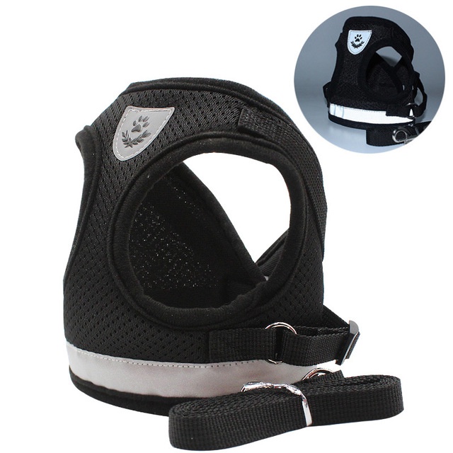 Rompi Harness Dada Bahan Mesh Dengan Tali Traksi Adjustable Untuk Anjing