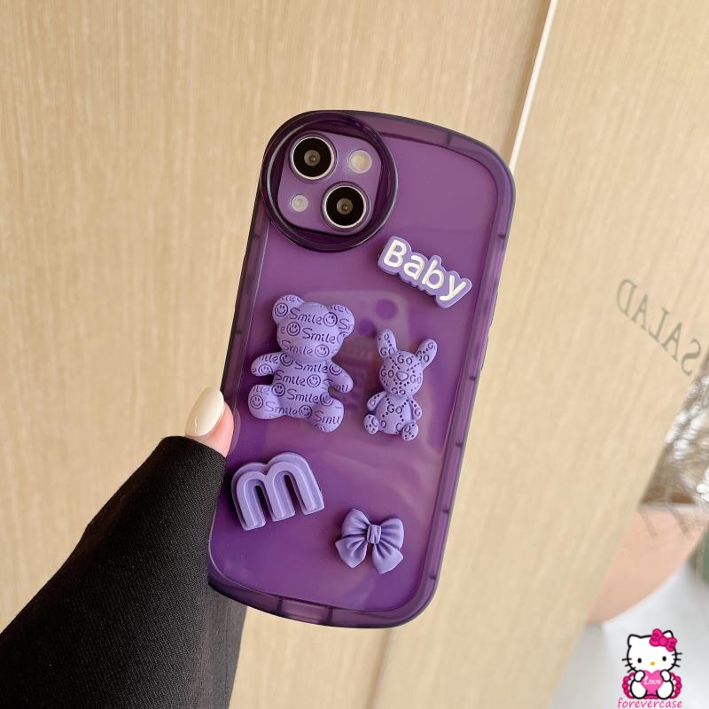 Soft Case TPU Motif Kartun Beruang 3D Untuk IPhone 11 13 12 Pro Max 7 8 XR 6 6s Plus X XS Max SE 2020 13Pro Max