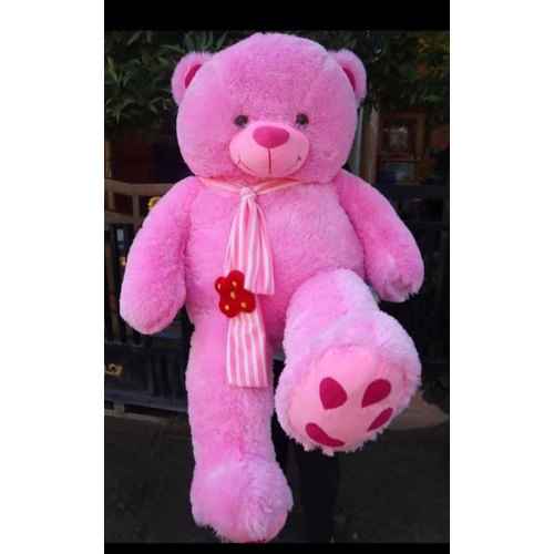 Boneka Beruang Jumbo Teddy Bear syal topi import 1,1 Meter SNI