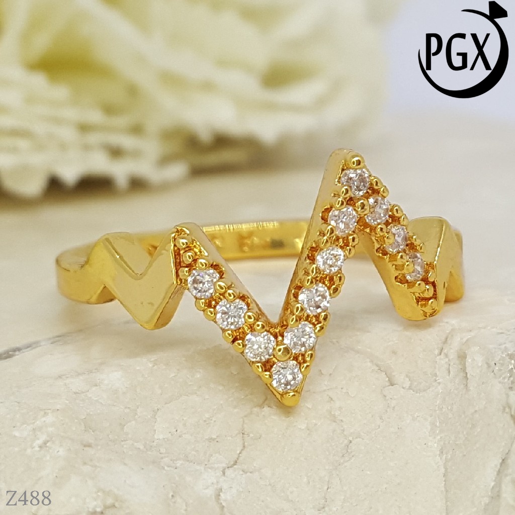 PGX Cincin Xuping Wanita Lapis Emas Aksesoris Perhiasan Fashion Premium - Z488