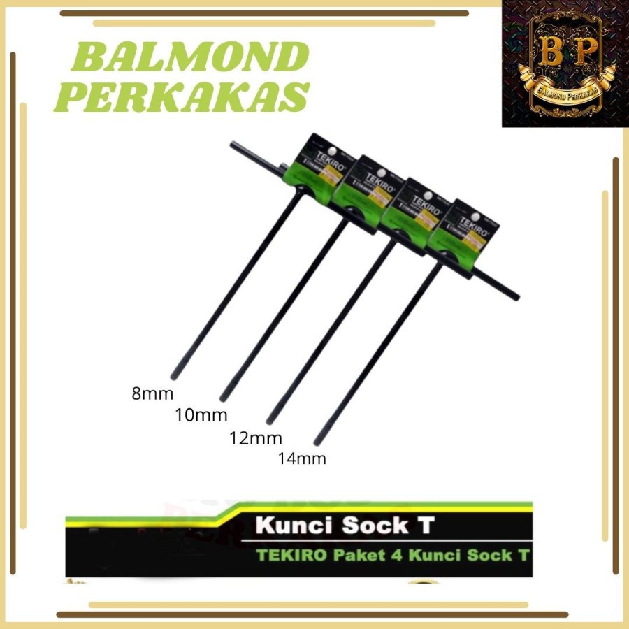 PAKET KUNCI T TEKIRO SOK T TEKIRO 8 , 10 , 12 , 14 4pcs