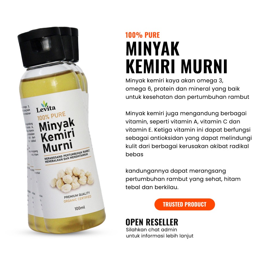 LEVITA Minyak Kemiri Bakar Levita Oil Penumbuh dan Penghitam Rambut