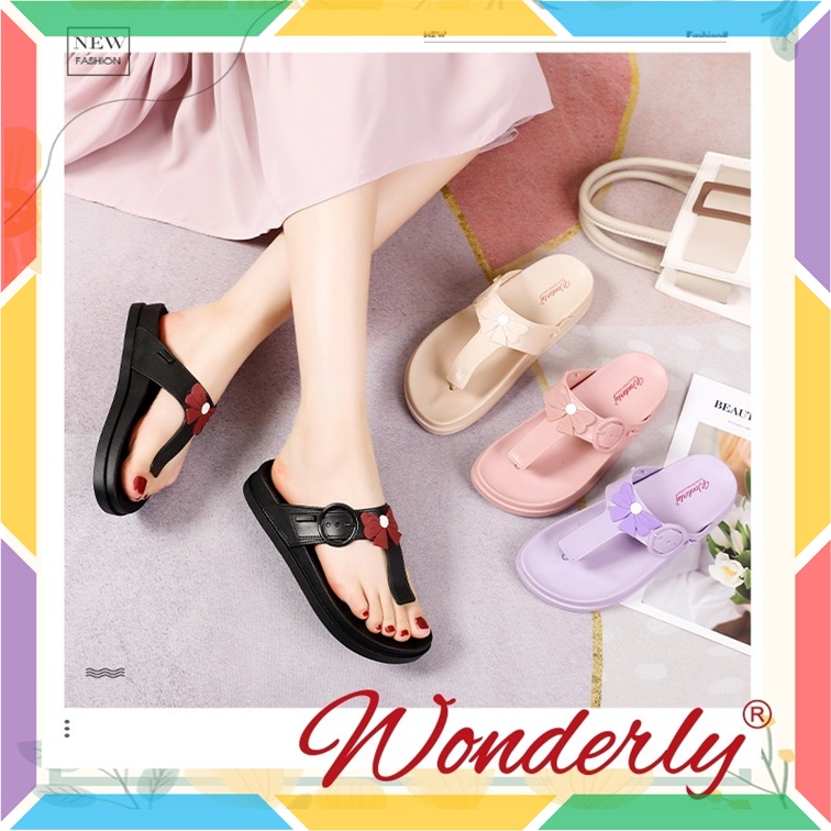 2025-2 Sandal Jepit Pita Wanita Tali Karet Sendal Birken Strap 2in1 Cewek Jelly Bunga Wonderly