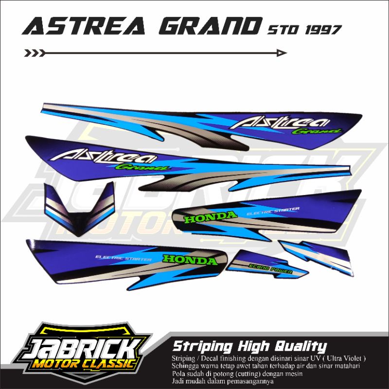 Striping Stiker Lis Standar Honda Astrea Grand 1997 Biru
