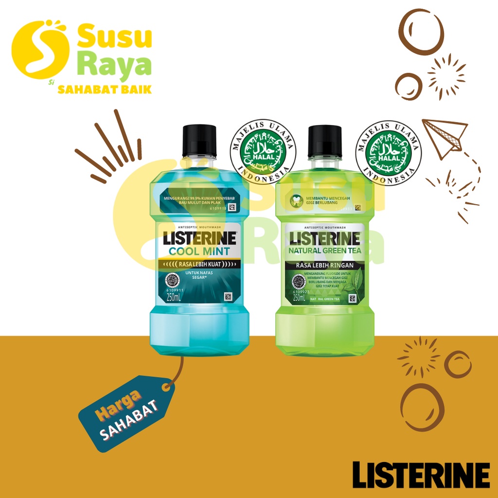 Listerine Cool Mint / Green Tea Mouthwash / Obat Kumur Antiseptic 500ml
