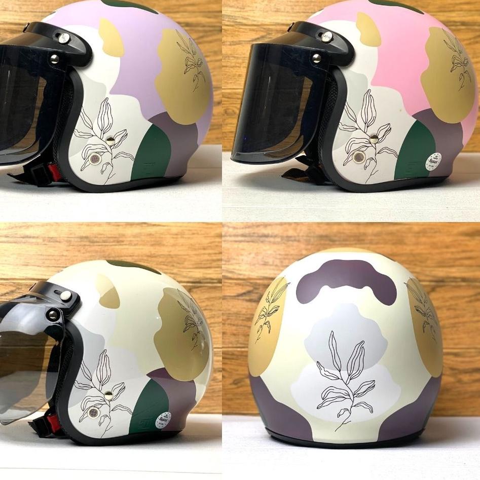 SALEE.. HELM BOGO RETRO DEWASA WANITA CEWEK FULL LEHER AESTHETIC