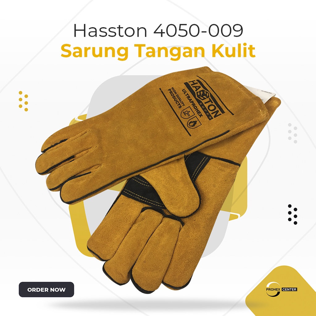 HASSTON PROHEX Sarung Tangan Kulit 14inc Coklat (4050-009)