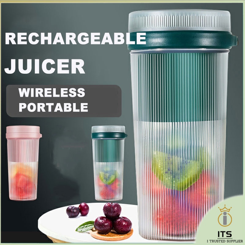 Mini Blender Jus Rechargeable USB 1200mh Electric Grinder Kapasitas Besar Juicer Jus Segera Smoothie Blender Cup Mixer Cup Makter Milkshake