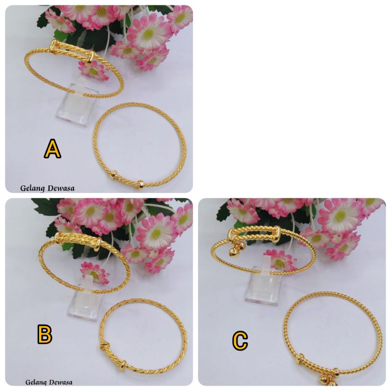 FSDR75. Gelang xuping bangle flexibel model melintir lapis emas