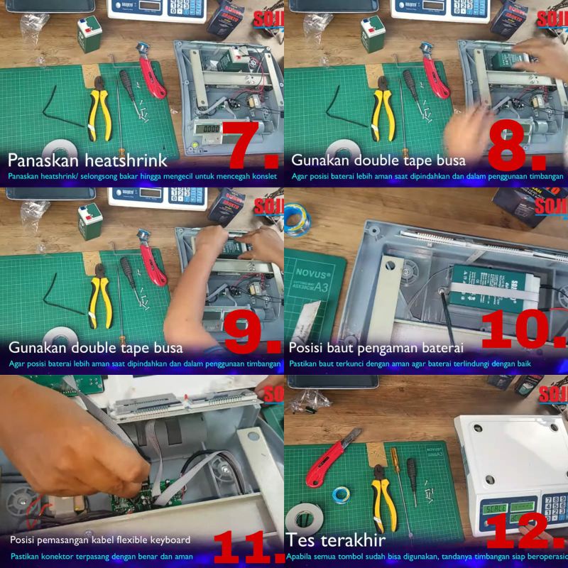 SOJIKYO Baterai Timbangan 30 100 150 300 kg Digital 4V4.5AH Aki Accu Kering Batre Battery Timbangan Buah Sayur Tepung Model Meja