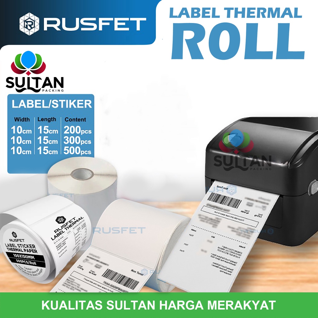 Jual Kertas Printer Barcode Thermal Label Thermal Stiker Resi Thermal