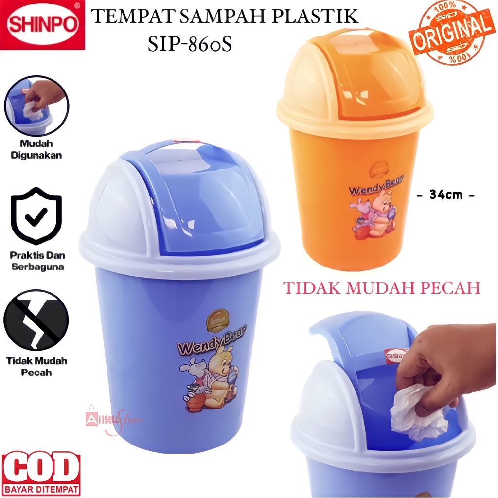 ( BISA COD ) PROMO SHINPO SIP-860S TEMPAT SAMPAH PLASTIK DENGAN TUTUP CARTILLO TRASH BIN MODEL BULAT MULTIFUNGSI / TEMPAT SAMPAH PLASTIK LUCU / TEMPAT SAMPAH PLASTIK MULTIWARNA / TEMPAT SAMPAH ANAK