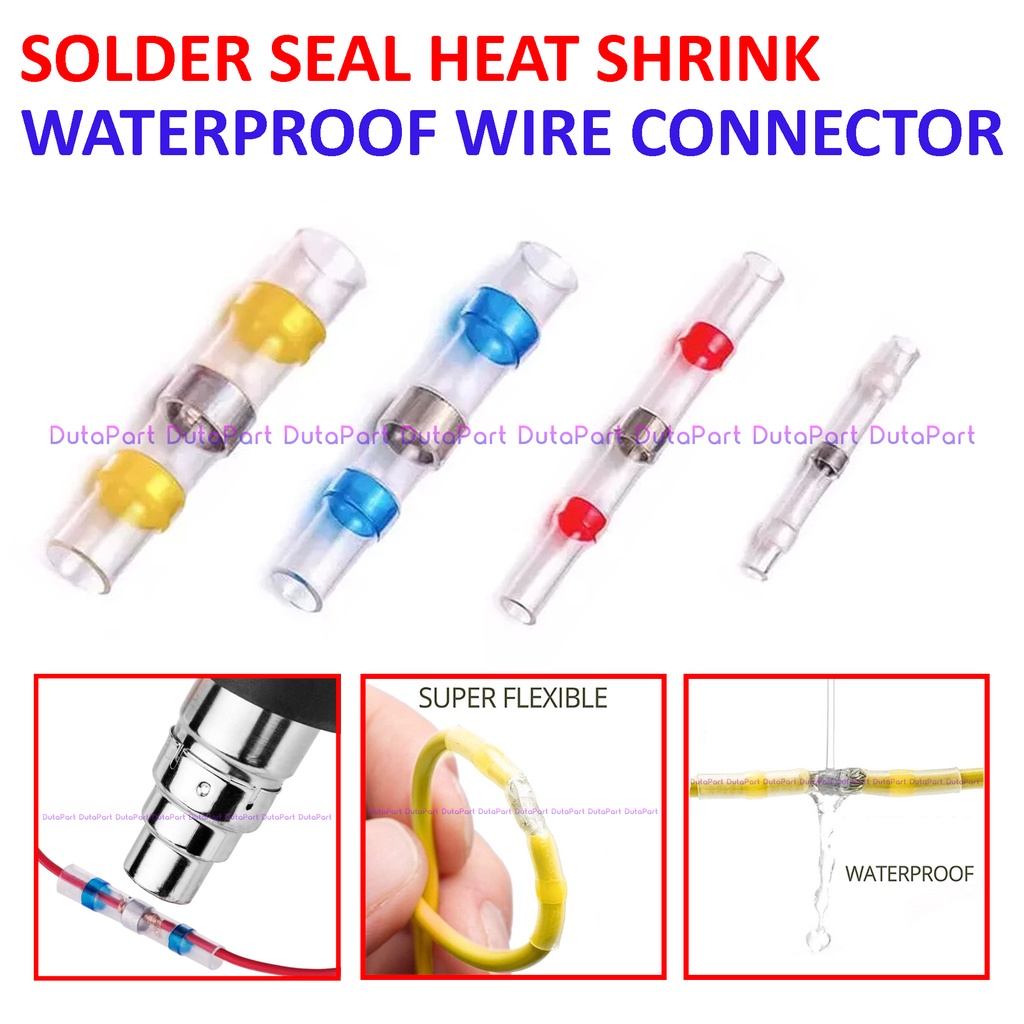 Solder Seal Heat Shrink WaterProof Wire Connector HeatShrink Tahan Air