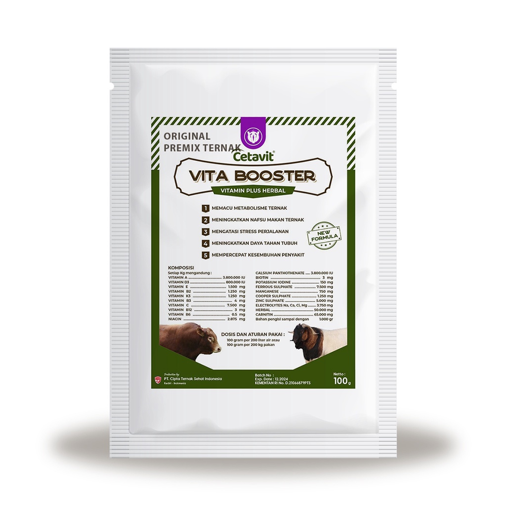 VITA BOOSTER 1 DUS (50PCS) - Best Seller Multivitamin Dosis Tinggi Untuk Sapi Kambing Domba