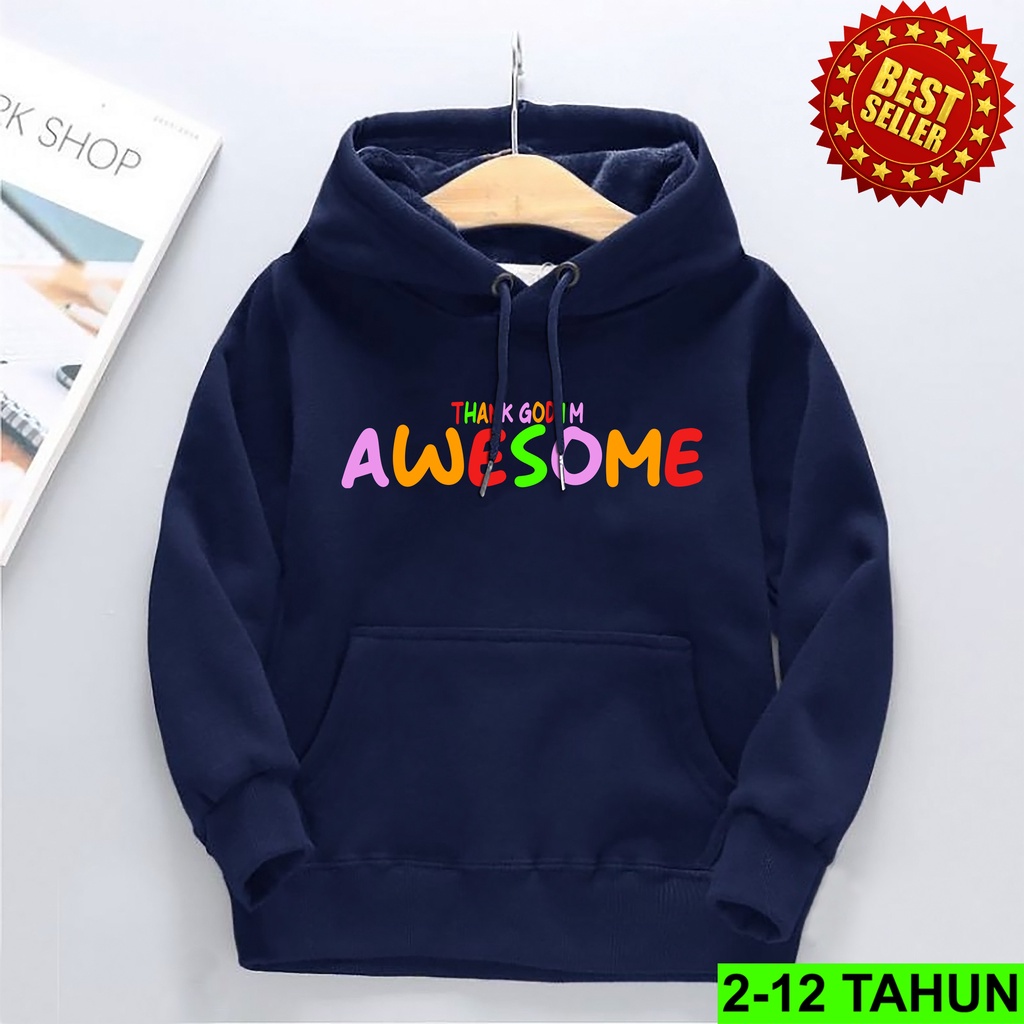 Hoodie AWESOME TERBARU  Anak Perempuan Laki Laki  / Hodie BEST SELLER Anak Usia 2 3 4 5 6 7 8 9 10 11 12 Tahun / Jaket AWESOME Anak / Sweater Distro Bisa Cod