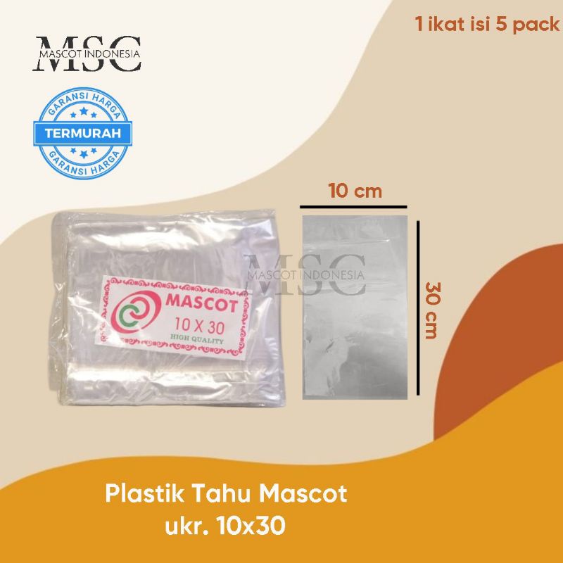 Plastik PP Tahu Bening Tipis | Plastik Tahu Merk Mascot ukuran 10x30 cm