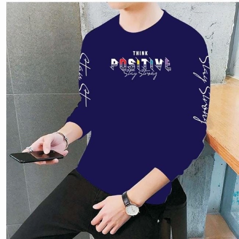 BAJU KAOS PRIA LENGAN PANJANG POSITIVE ATASAN DISTRO COWOK FASHION KEKINIAN