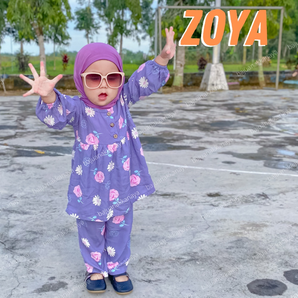 1-4TH SETELAN ANAK PEREMPUAN ZOYA ONE SET ANAK RAYON BY MYBEE