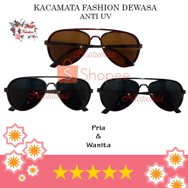 Kacamata Hitam Aviator Retro Lensa Gelap Perlindungan Mata Anti Sinar UV Unisex pria/wanita Kaca Mata luar ruangan Fashion Gaya NOCASE