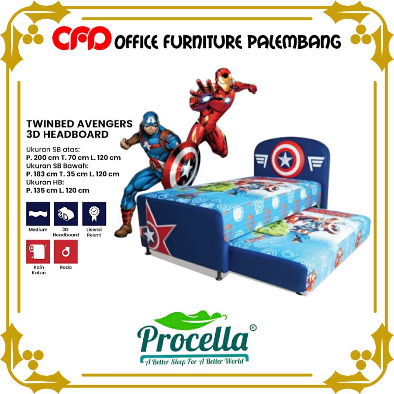 spring bed sorong 2in1 bed sorong bed dorong procella Avengers