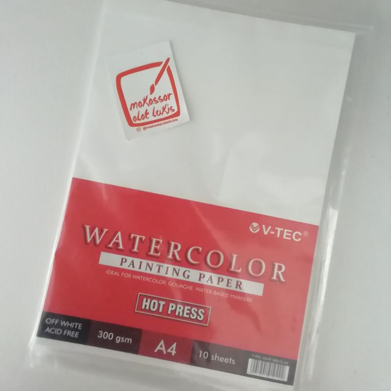 

vtec Watercolor paper hot press 300 gsm, kertas cat air