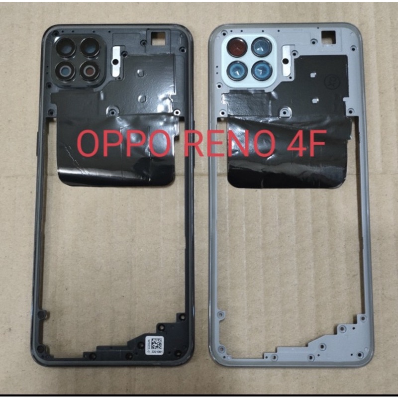 Tulang Tengah Bezel Rangka Mesin Tutup Mesin Oppo Reno 4F | Reno 4 F SPH2209 - Black